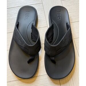 Flojos MEN's Sz 12 Thongs Flip Flops Slide Comfort Sandals Grey Black. Man Made.